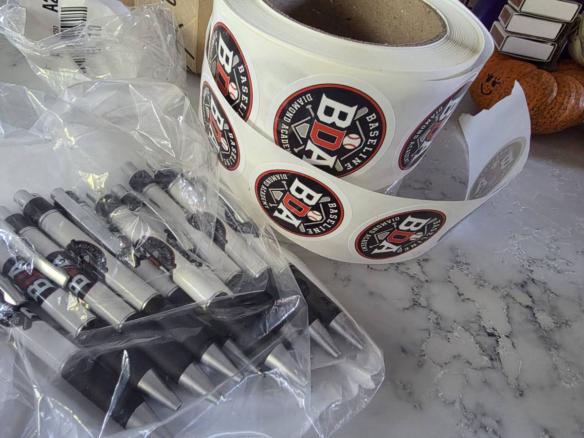 BDA crest stickers prepared for beta sessions